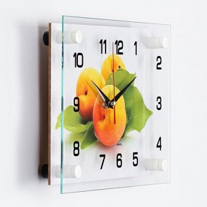 Часы настенные, серия: Кухня, "Персики", плавный ход, 20 х 26 см