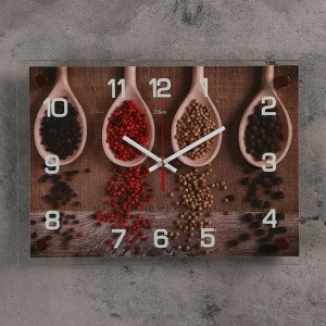 Часы настенные, серия: Кухня, "Специи", плавный ход, 25 х 35 см