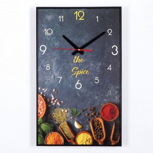 Часы-картина настенные, серия: Кухня, "Специи", плавный ход, 57 х 35 х 4 см