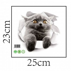 Наклейка 3Д интерьерная Кошка 25*23см