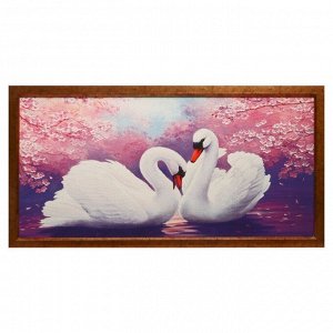 Гобеленовая картина "Лебеди" 63*123 см рамка МИКС