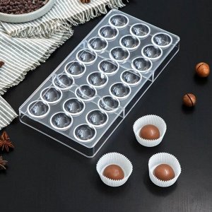 Форма для шоколада и конфет KONFINETTA «Полусфера», 27,5?13,5 см, 24 ячейки, ячейка 3?3 см