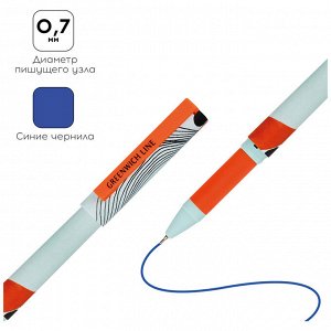 Ручка шариковая Greenwich Line ""Abstract pattern"" синяя, 0,7мм, игольчатый стержень, грип, софт-тач