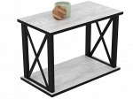 Полка Лофт 750*300*370 муар Белый бетон пайн/Черный каркас