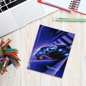 Блокнот МАЛЫЙ ФОРМАТ (110х147 мм), А6, 80 л., твёрдый, клетка, BRAUBERG KIDS, "Super Car", 114441