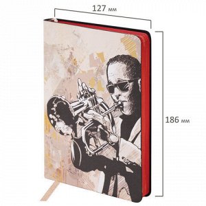 Ежедневник недатированный B6 (127х186 мм), BRAUBERG VISTA, под кожу, гибкий, 136 л., "Jazz", 112119