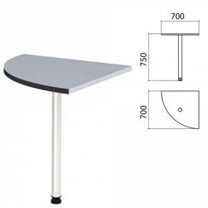 Стол приставной угловой "Монолит", 700х700х750 мм, цвет серый (КОМПЛЕКТ)