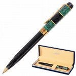 Ручка подарочная шариковая GALANT &quot;Granit Green&quot;, корпус черный с темно-зеленым, золотистые детали, пишущий узел 0,7 мм, синяя, 140393