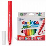 Фломастеры утолщенные CARIOCA &quot;Jumbo&quot;, 12 цветов, суперсмываемые, вентилируемый колпачок, картонная упаковка, 40569