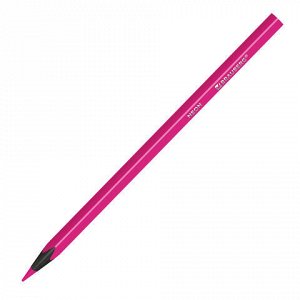 Карандаши цветные BRAUBERG NEON, 12 неоновых цветов, трехгранные, грифель 3 мм, черное дерево, 181852