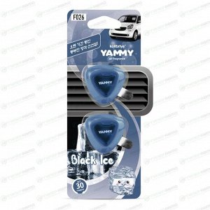 Ароматизатор в дефлектор Yammy Black Ice (Мужской), жидкий, клипса, арт. F026
