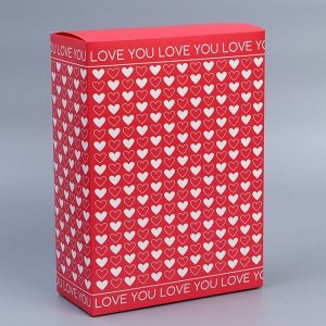 Коробка складная «Сердца», 22 x 30 x 10 см