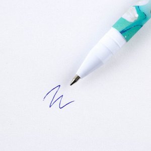 Ручка шариковая синяя паста 0.7 мм с колпачком «Самая лучшая» пластик софт-тач