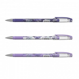 Ручка шариковая ErichKrause "ColorTouch Lavender", узел 0.7 мм, синяя, тонкое письмо, резиновый держатель, стержень с дизайном, микс