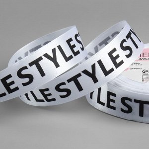 Арт Узор Лента атласная «Style», 25 мм x 23 ± 1 м, цвет чёрный/белый