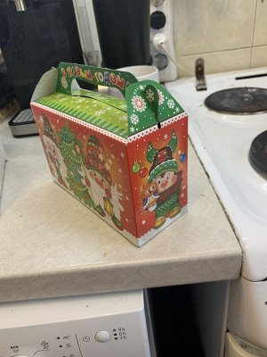 Подарочная коробка "гномики 0.5", 500 гр, картонная новогодняя упаковка для конфет