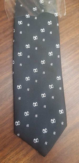 Стильный галстук с дизайном "футбольный мяч" 35 см