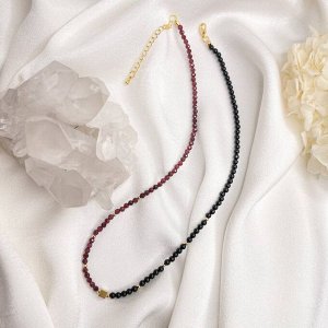 Бусы из Граната и черного Турмалина