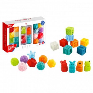 Игровой набор - Кубики, зверята и мячи 20 предметов Huanger