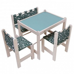 Набор детской игровой мебели: стол + 2 стула + скамья, «Каспер», синий