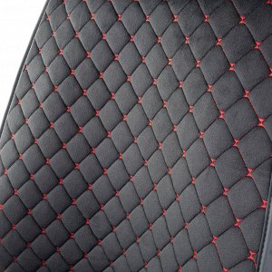 Каркасные накидки на передние сиденья CarPerformance, 2 шт. материал алькантара, контрастная прострочка ромб, закрытые торцы сидений и спинки, закрытая спинка с двумя карманами, поролон 8 мм., , чёрн.