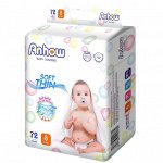 Подгузники ТМ Anhow размер S72 (4-8кг)