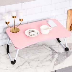 Столик - поднос для завтрака, для ноутбука, складной, розовый, 60х40 см
