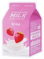 Тканевая молочная маска для лица с экстрактом клубники A&#039;PIEU Strawberry Milk One-Pack , шт