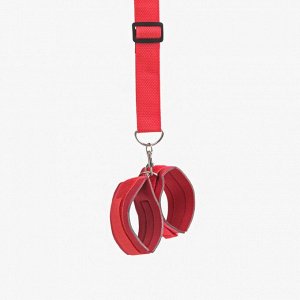 Кляп с наручниками Оки-Чпоки, регулируемые ремни, неопрен, стропа, PVC красный
