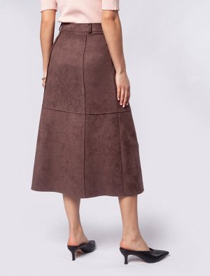 Эластичная юбка А-силуэта из эко-замши