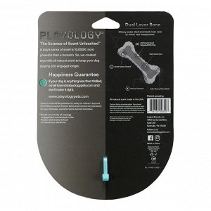 Playology двухслойная жевательная косточка DUAL LAYER BONE с ароматом арахиса, маленькая, голубой