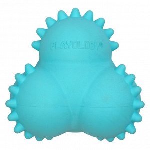 Playology дентальный хрустящий жевательный тройной мяч для щенков SQUEAKY BOUNCE BALL с ароматом арахиса, голубой