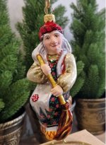 Елочная игрушка из стекла Бабушка Яга