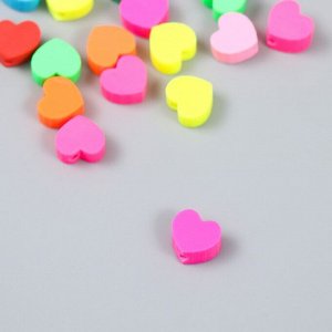 Бусины для творчества PVC "Яркие сердечки" набор 20 шт 0,5х1х1 см