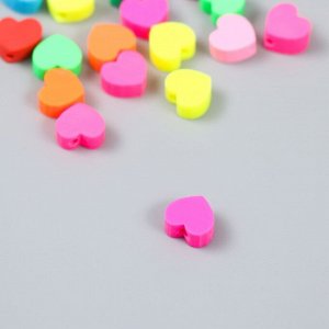 Бусины для творчества PVC "Яркие сердечки" набор 20 шт 0,5х1х1 см