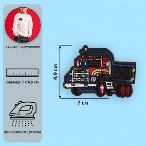 Термоаппликация «Грузовик», 4,9 x 7 см, цвет серый