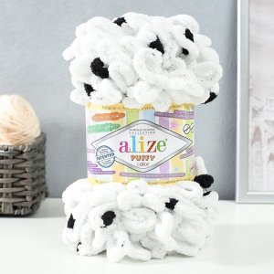 Плюшевая пряжа для вязания руками ALIZE, Puffy color, 100% микрополиэстер, 9 м/100 г, (6450)