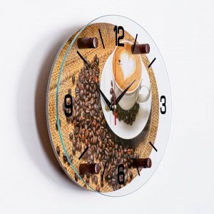 Часы настенные, серия: Кухня, "Чашка кофе", 24х34 см