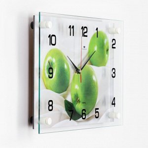 Часы настенные, серия: Кухня, "Яблоки", 25х35 см
