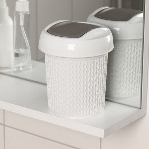 Контейнер для мусора настольный Idiland Velvet, 1 л, d=13 см, h=15.5 см, пластик, светло-серый