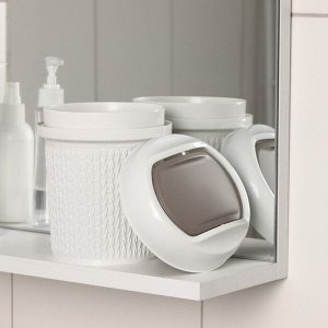 Контейнер для мусора настольный Idiland Velvet, 1 л, d=13 см, h=15.5 см, пластик, светло-серый