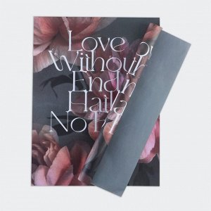 Бумага влагостойкая двухсторонняя, «Love», 38 x 50 см