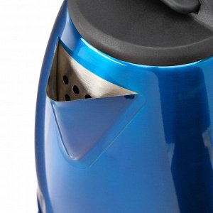 Чайник электрический Luazon LSK-1804, металл, 1.8 л, 1500 Вт, синий