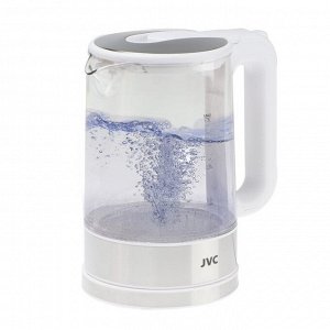 Чайник электрический jvc JK-KE1520, стекло, 1.7 л, 2200 Вт, серебристо-белый