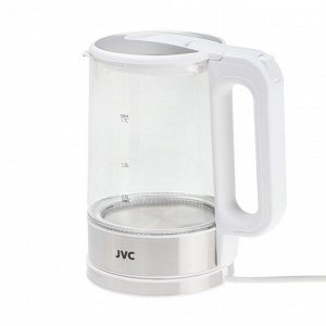 Чайник электрический jvc JK-KE1520, стекло, 1.7 л, 2200 Вт, серебристо-белый