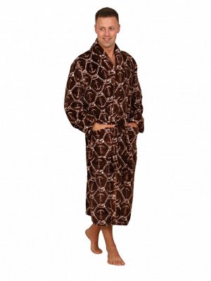 Халат мужской теплый на запах/Длинный мужской халат с поясом