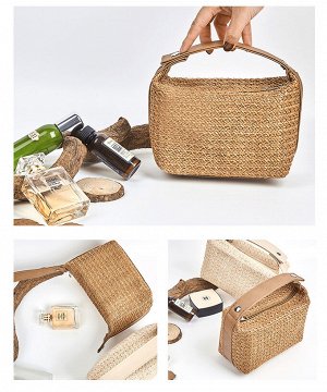 Косметичка-сумка, плетеная, цвет коричневый