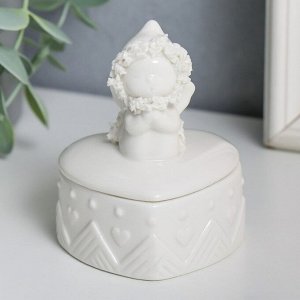 Шкатулка керамика "Ангел в шубке" МИКС 6,5х6х8,3 см