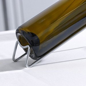 Подставка для бутылок Доляна «Минимал», металл, 18x7.5x8 см, хромированная