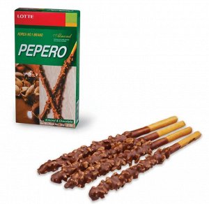 Печенье-соломка LOTTE Pepero Almond, в шоколадной глазури с миндалем, 36 г